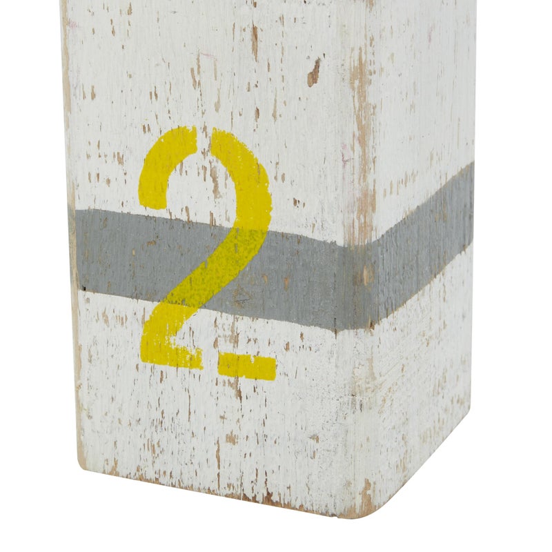 Deco 79 Wood Buoy Decorative Sculpture Home Decor Statues with Rope Accents, set of 4 Accent Figurines 4" x 4" x 10", Multi Colored - Image 4